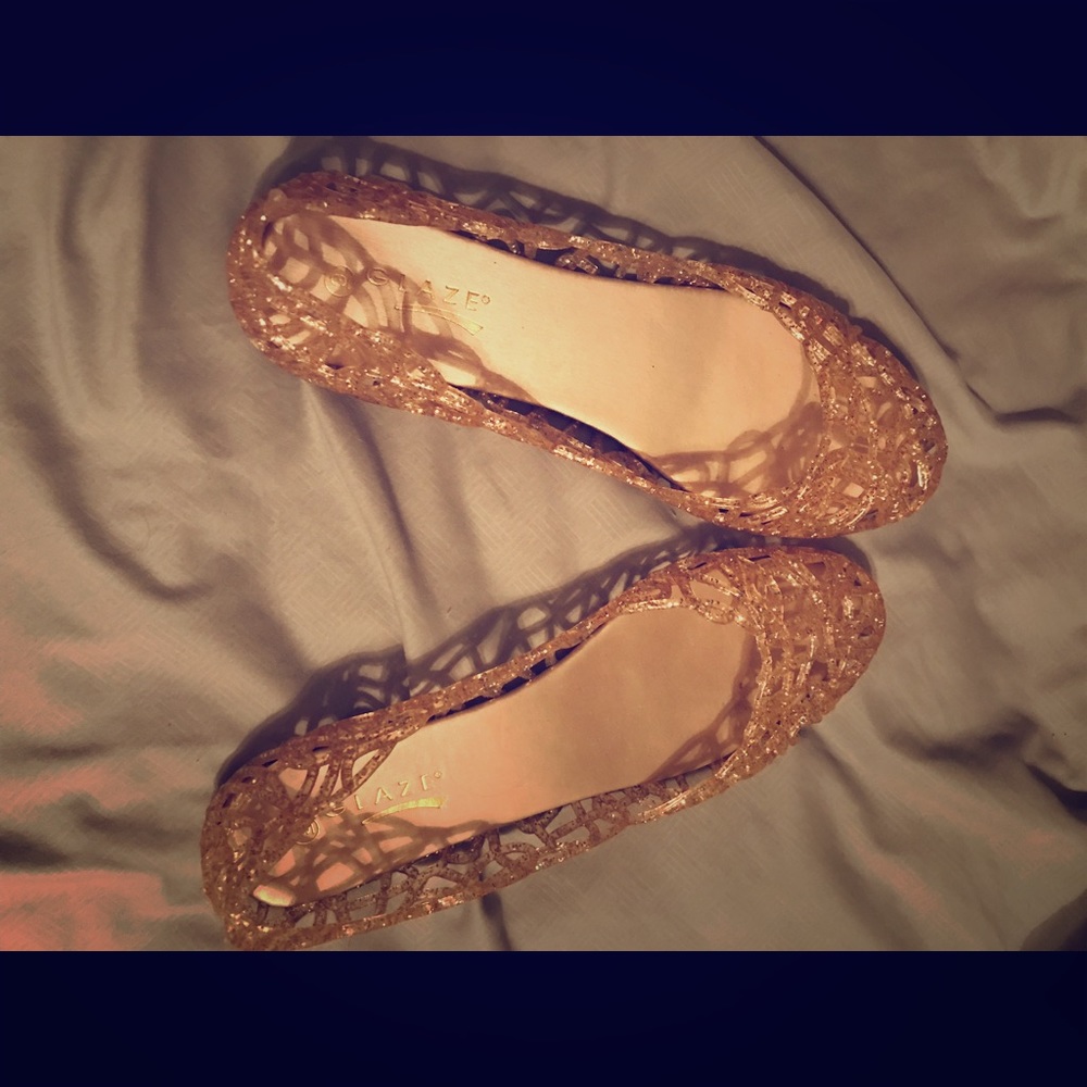 Rose gold jelly shoes